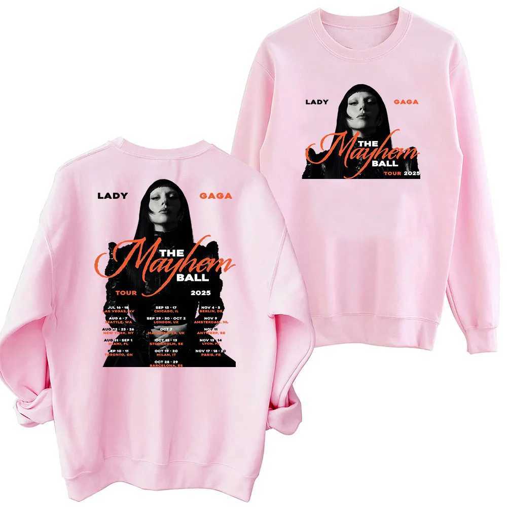 2025 Womens GAGA Chaos Ball Tour Sweatshirt Harajuku Round Neck Long Slve Super Large Hoodie X250421 L2510182KS3