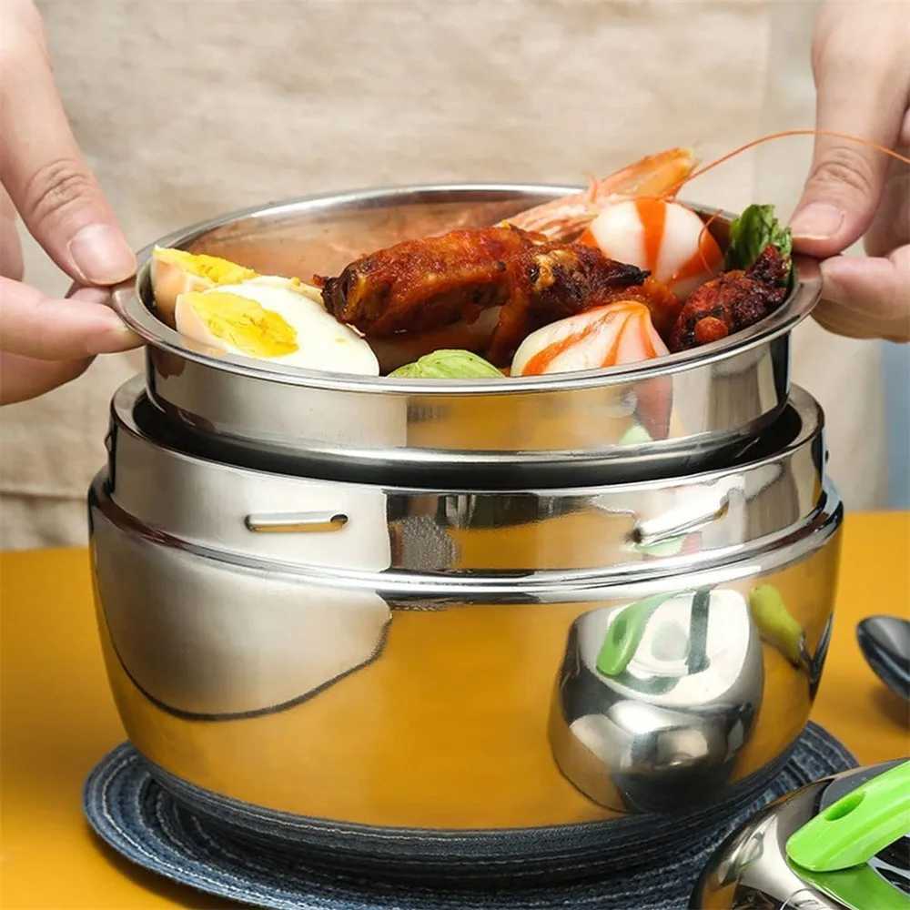 1pc Thickened stainless steel apple lunch box double-layer insulation and heat preservation bento box convenient lunch box forM251121