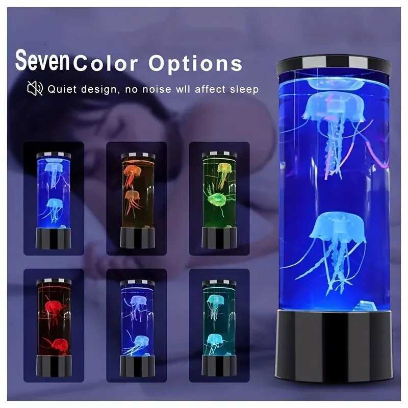Color-Changing LED Jellyfish Lava Lamp Mini Aquarium Simulation Jellyfish Decorative Lamp USB Acrylic Night Light Gift for Kids K251120