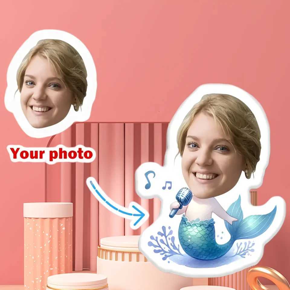 1 customizable mermaid photo double-sided soft stuffed animal unique gift for friends polyester cushion suitab C251121