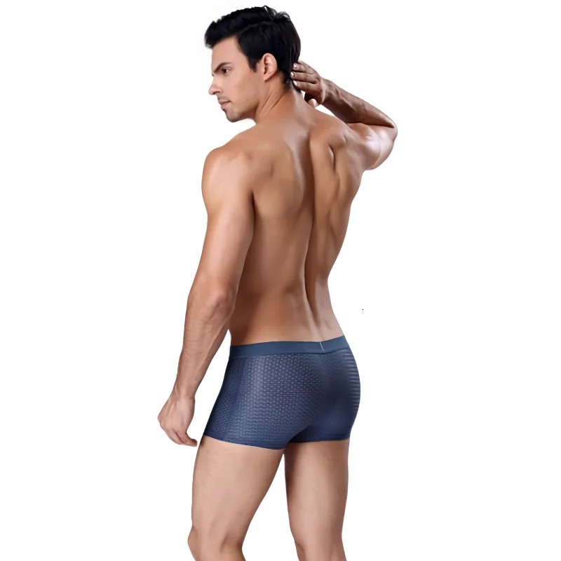 Mens Sexy Mesh Underwear Summer Breathable Ice Silk Box 10XL Plus Size Flat Corner Comfortable Sports Shorts 250417