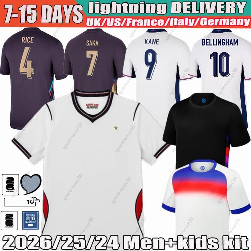 2026 25 24 England jersey BELLINGHAM KANE home away Football Shirt SAKA FODEN RICE 24 25 26 Soccer Jerseys Konsa Watkins Gordon PALMER Walker Men Kids kit