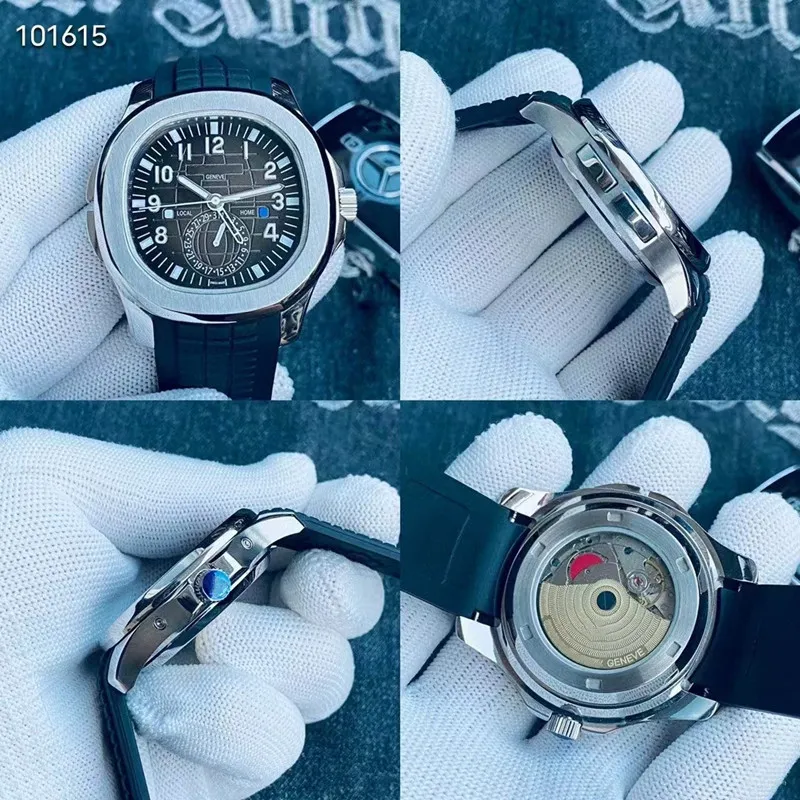 Automatic mechanical watch 40mm stainless steel rubber strap wristwatch mineral crystal glass PATE top luxury brand wristwatch