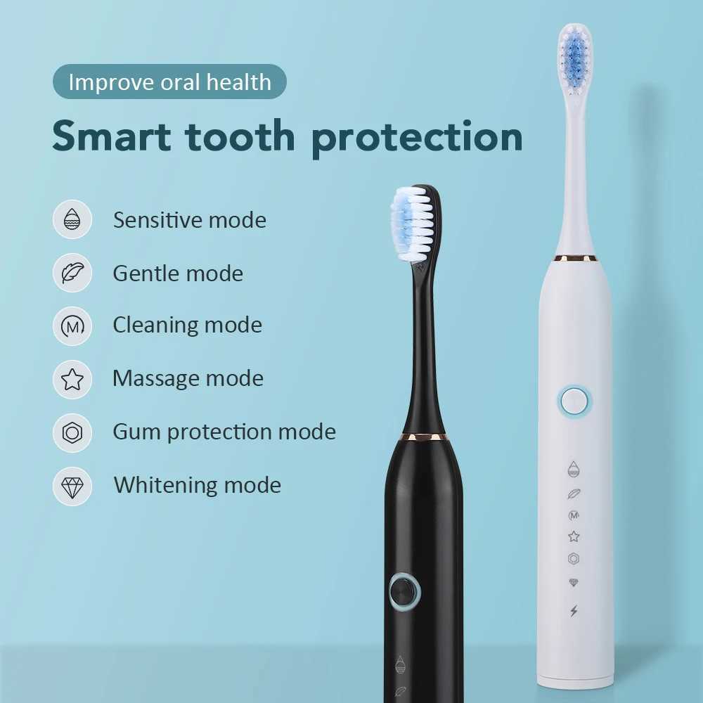 Electric Toothbrush Rechargeable Cleaning Device Portable Teeth Cleaner for Oral Care Teeth Whitening Waterproof Type-C Charging C251121