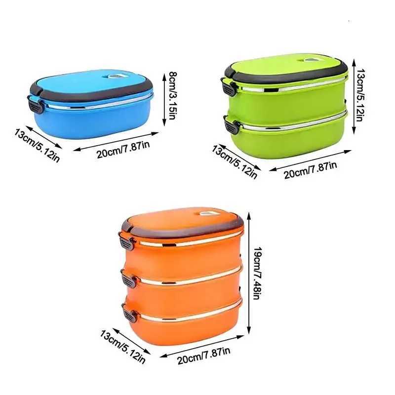 Portable Stainless Steel Food Container Rectangular Leakproof Bento Box Sealed Large Capacity Soup Food Flask for Kids AdultM251121