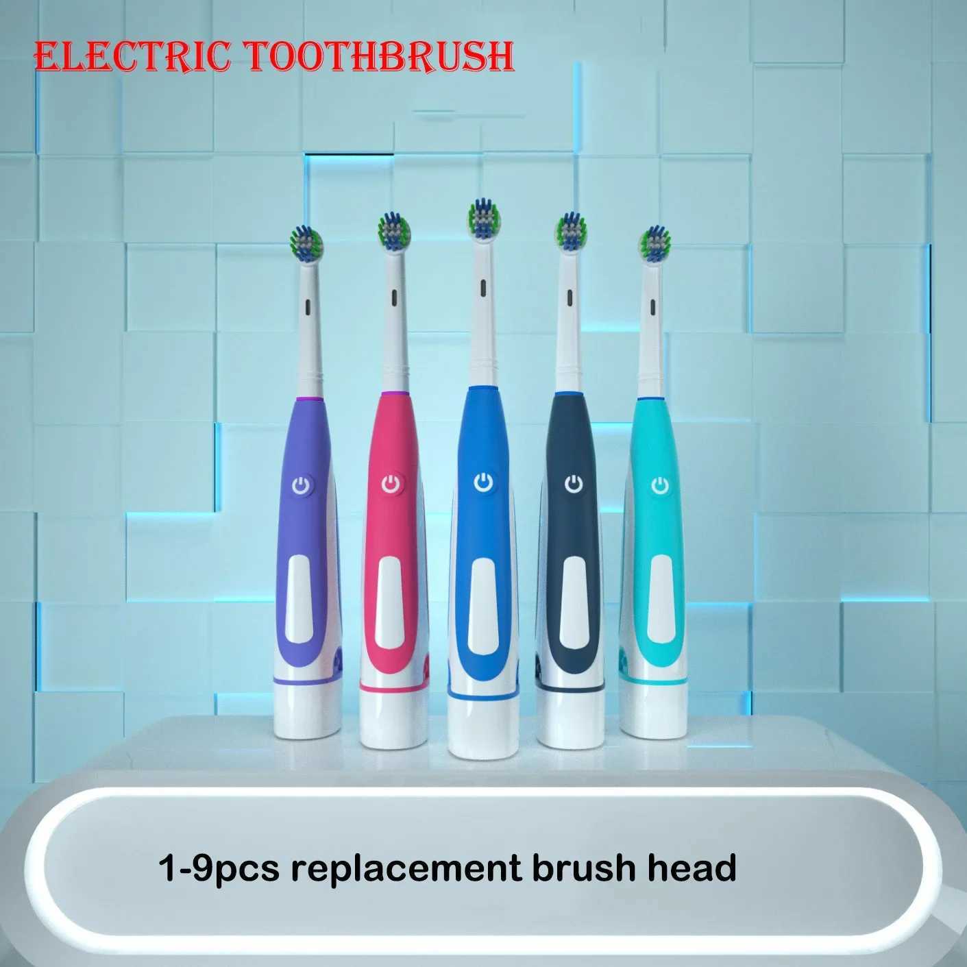 Sonic Electric Toothbrush Rounded 3D Vibrate Teeth Brush Rotation Gum Care Soft Bristle Heads Battery Power Teeth Whitening C251121