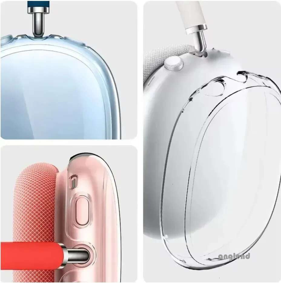 For Apple Airpodspro Max ANC Metal Bluetooth Accessories Transparent TPU Solid Silicone Waterproof Protective Case Headphones Pro 2 Headset Cover Case