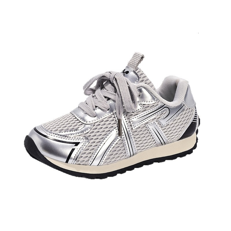 Luminous shoes with dual mesh eyes, breathable sports, soft sole, fashionable and trendy shoes, fashionable dad shoes, casual children's shoes