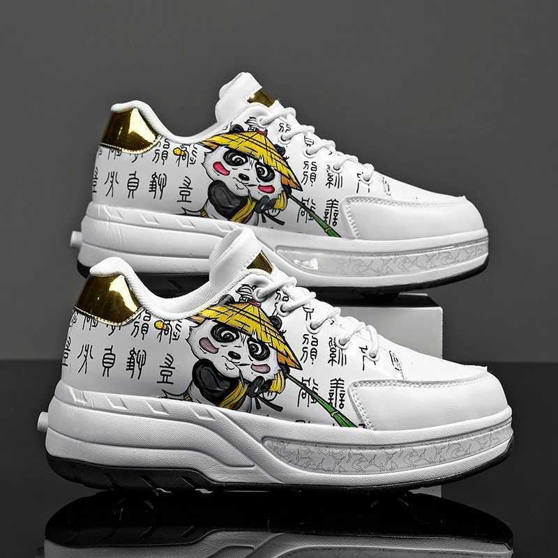 Children Roller Skating Shoes Comfort Leather Wear Resistant Four Wheel Adult Fashion Lace-up Sports Shoes 2025 New Board ShoesW251121