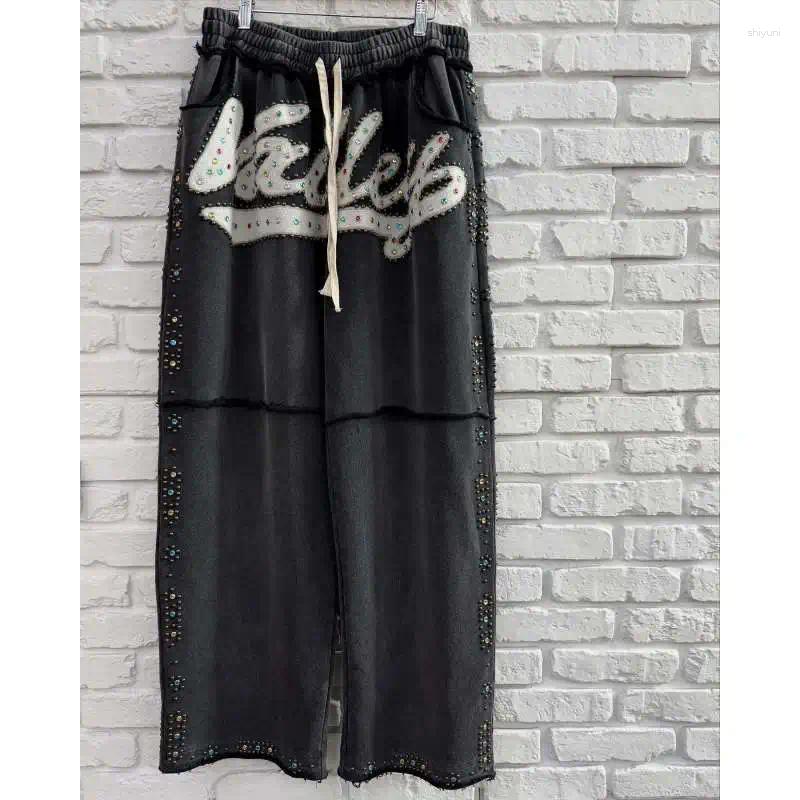 Women's Pants Vintage Washed Valley Dreams Tracksuit - Embroidered Zip-Up Hoodie & Studded Shorts Set Y2K Streetwear Two-Piece Distressed Bl Z260