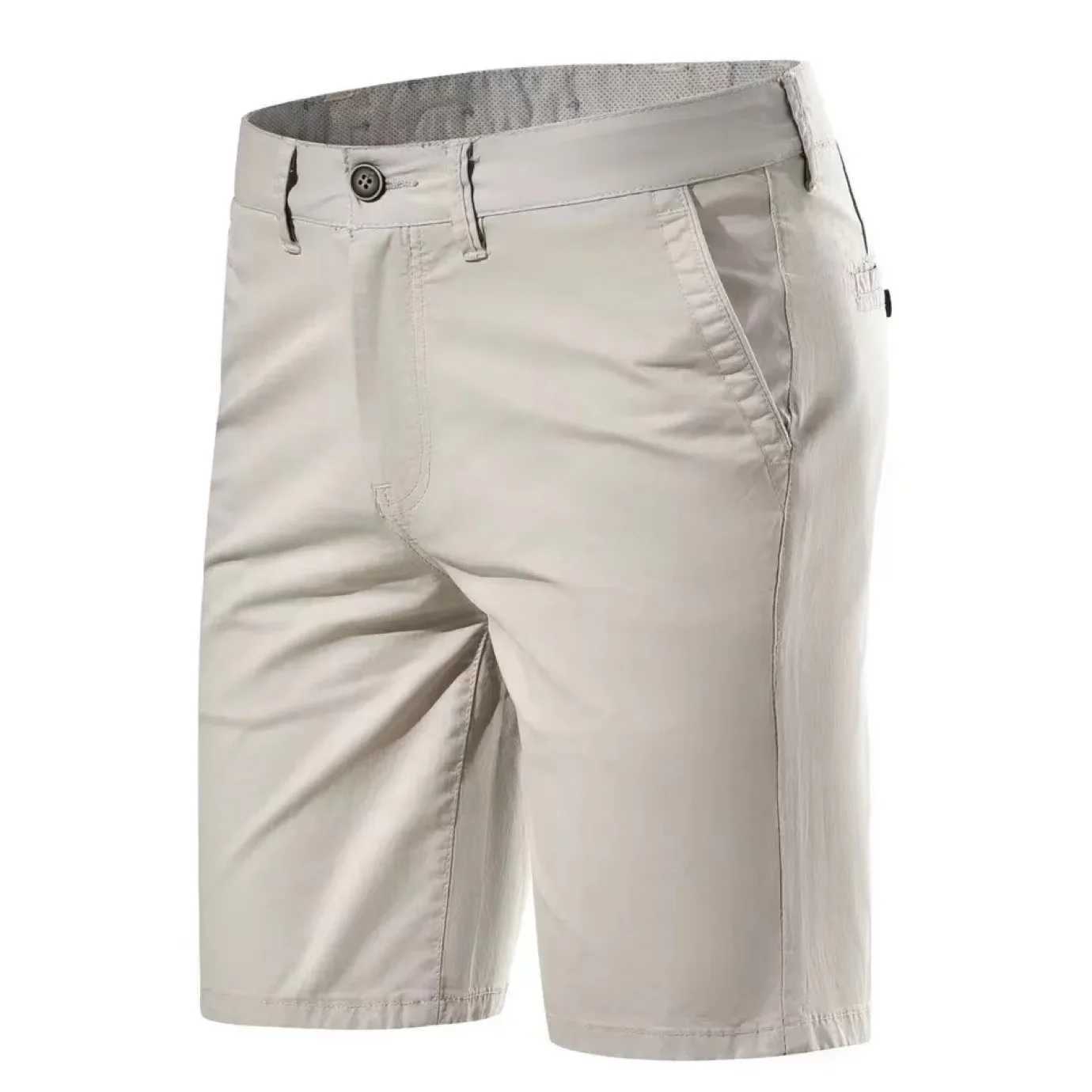 Summer cotton mens luxury casual solid business mens beach shorts stretch Chino classic slim shorts W250421