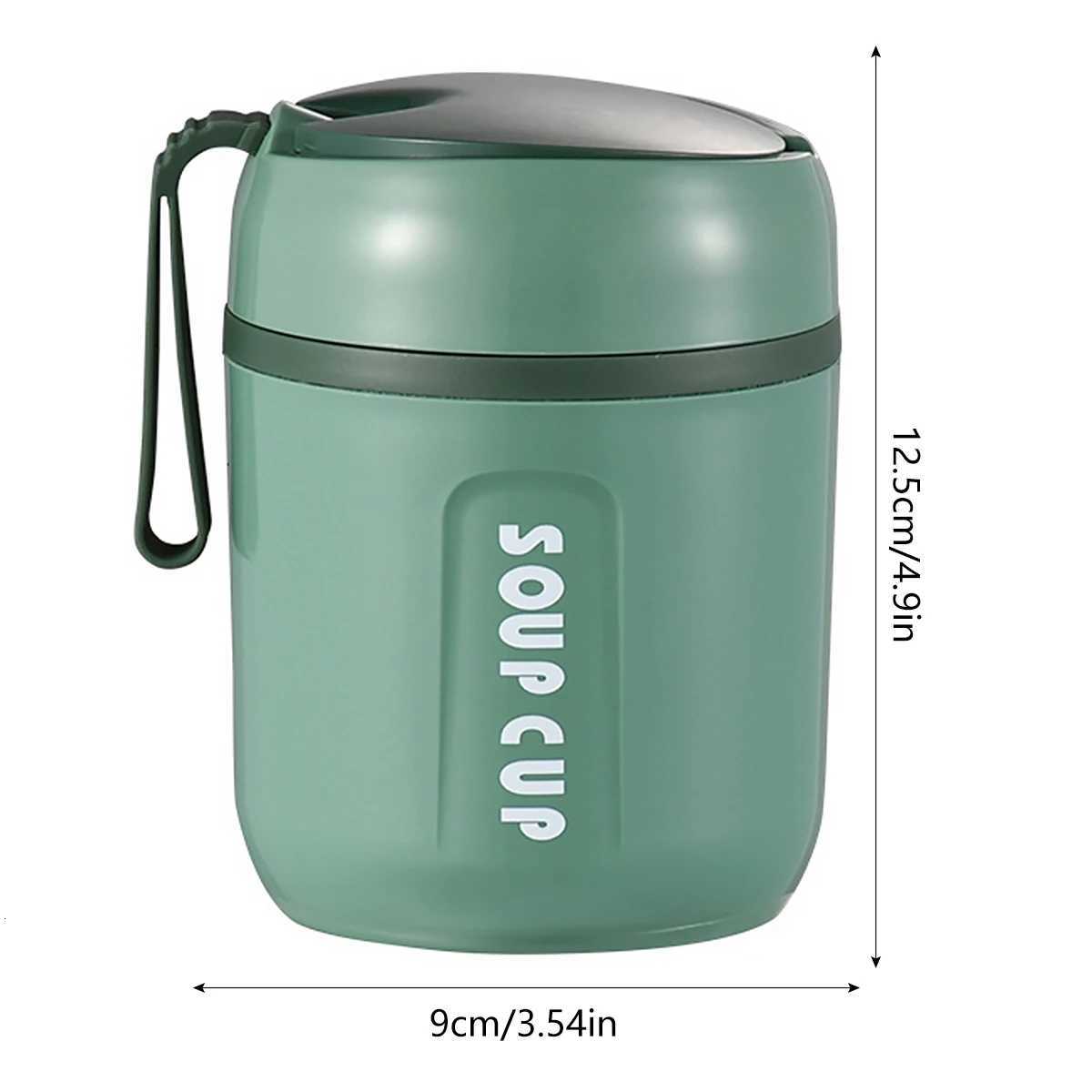 Stainless steel small insulated cup student adult with spoon breakfast cup lunch box outdoor portable sealed lunch boxM251121