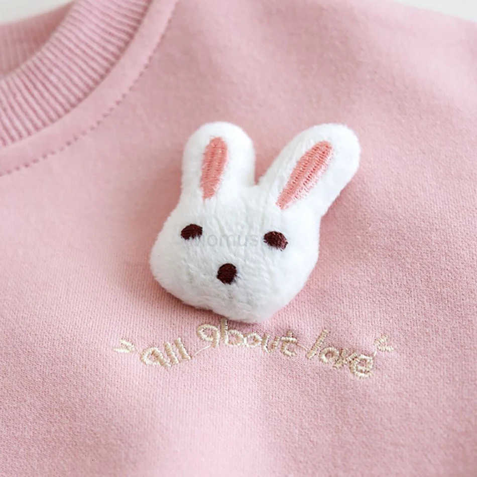 Sanrio Girls Fall Stylish and Cozy 3D Rabbit Sweatshirts Little Girls Autumn Outfits Daily Casual Children Clothing Girls Birthday Gift H251121