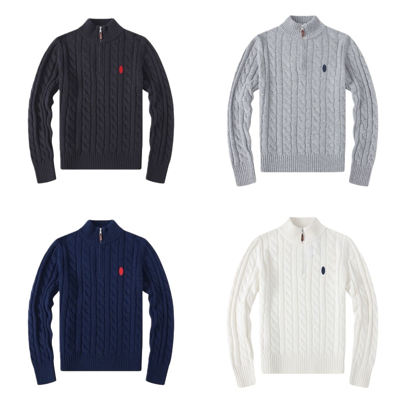 polo sweater men quarter zip designer knit sweaters mens pullover half zipper luxury casual small horser jumper hoodie RalphlLaurenn sweater women hoodie dh08