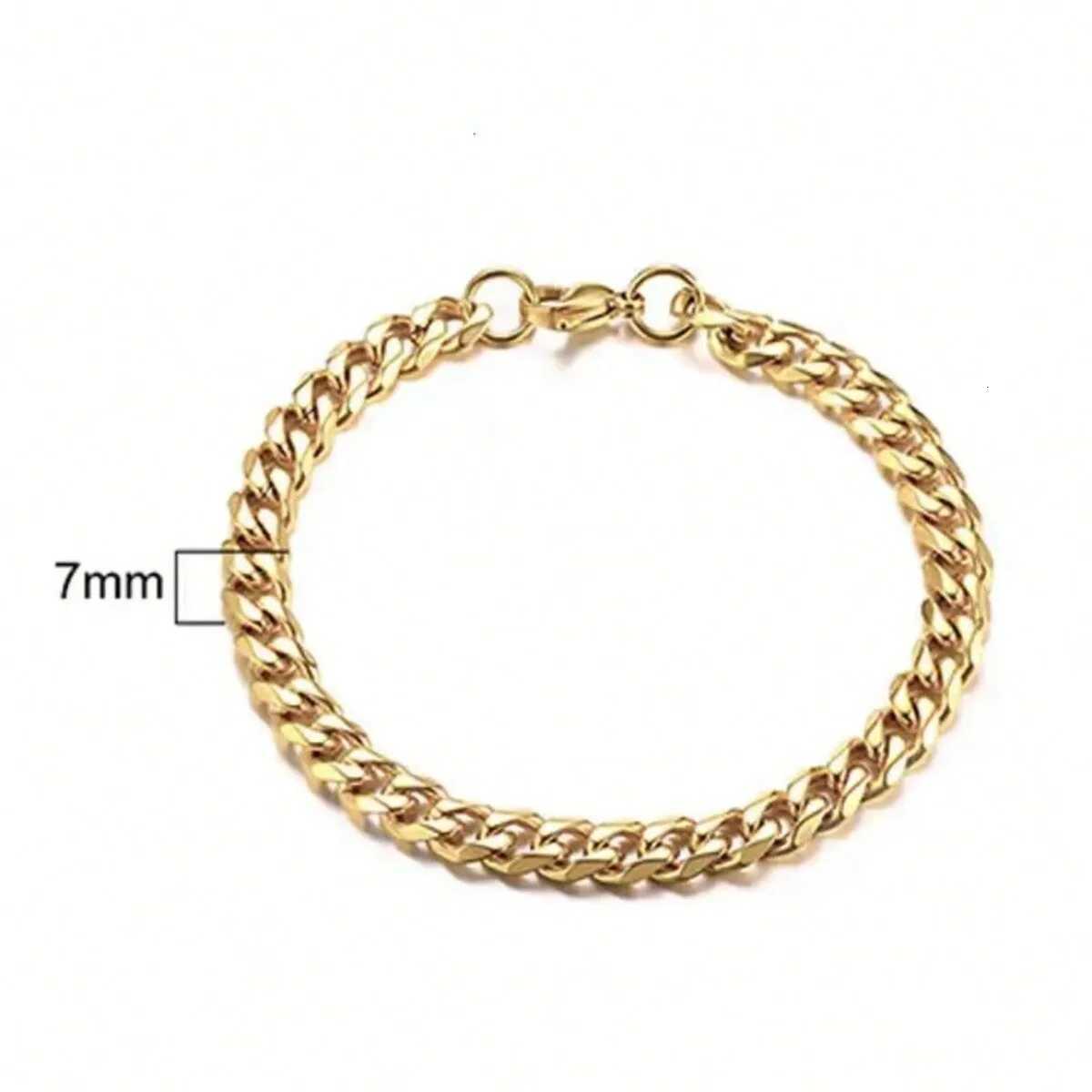 2024 New Vintage 18K Gold Plated Stainless Steel Chain Bracelet for Women Men Couple Fashion Jewelry GiftW251121