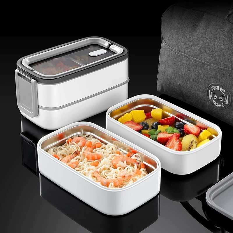 Stainless steel insulated lunch box for School Kids Office Worker double-layer bento microwave portable food storage containersM251121