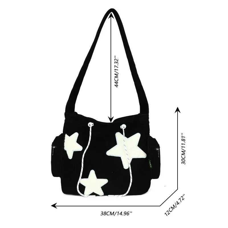 Girls Cute Star Print Shoulder Bags Women Japanese Casual Fashion Crossbody Bag Y2k Streetwear Tote Bags for College StudentT251121