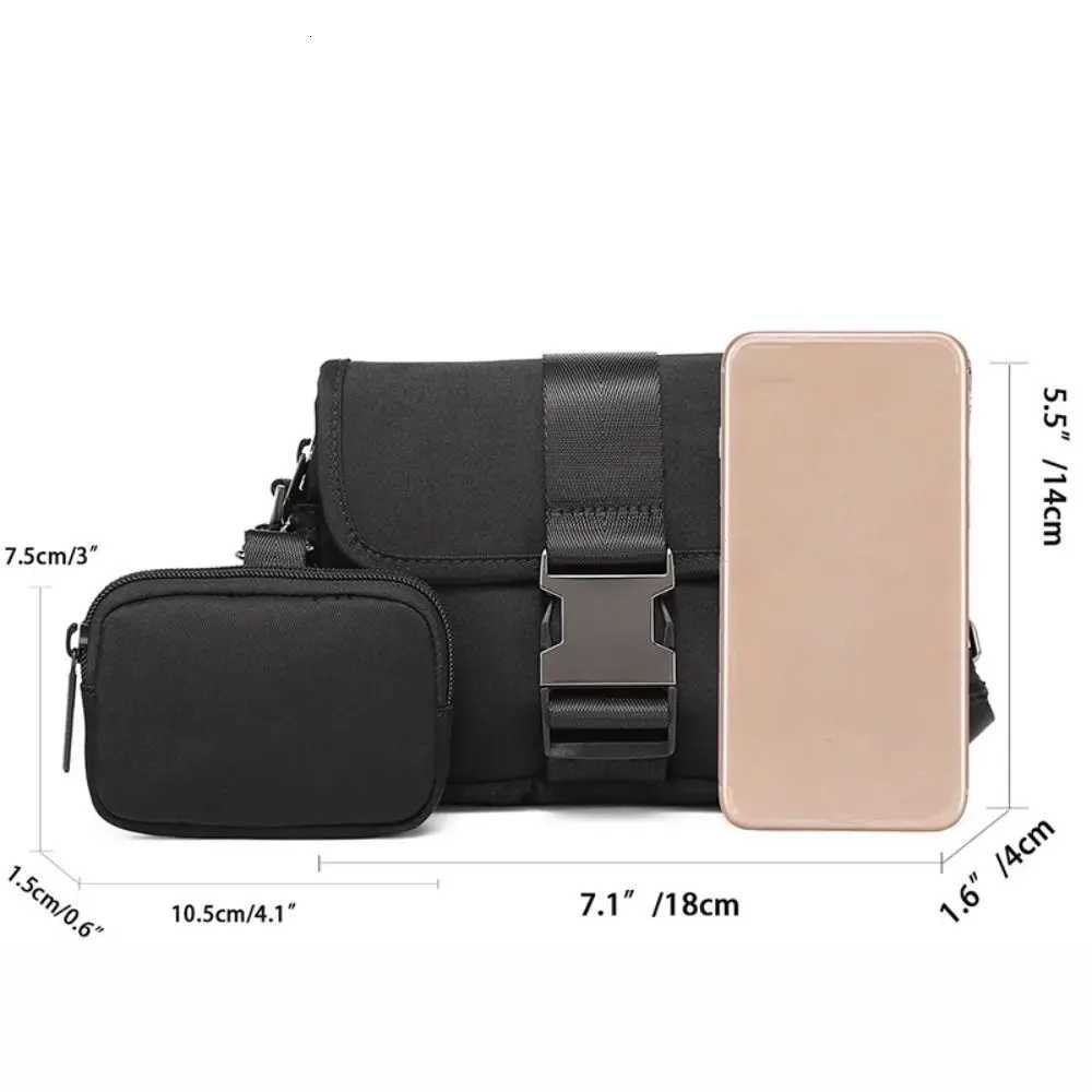 Oxford Cloth Mens Messenger Bag Black Japanese Style Waterproof Shoulder Bag Multi Functional Casual Male Crossbody Bag DailyT251121