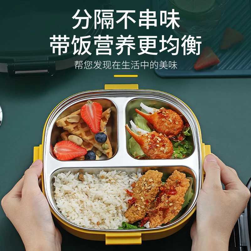 304 stainless steel insulated lunch box Portable leakproof bento box for women kids Microwavable food container With tablewareM251121