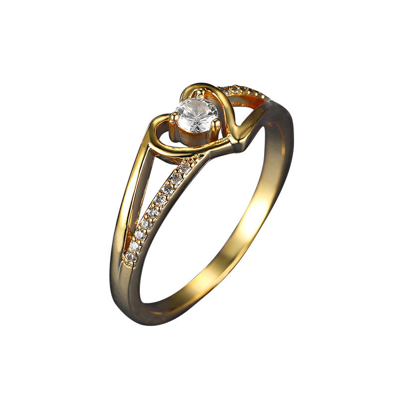 New popular womens ring heart-shaped Gold inlaid with cubic zirconia High quality gold designer diamond ring rings designer for women engagement men l - view 5