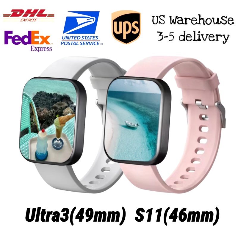 New Ultra3 smartwatch 49mm S11 S10 46mm high-definition display dial marine strap sports watch Bluetooth connection wireless charging strap case protective cover