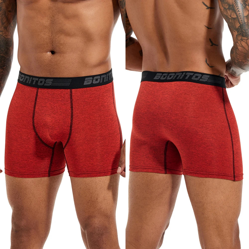 6 pieces of mens high elasticity boxer underwear sexy shorts polyester trunk Gif 250417