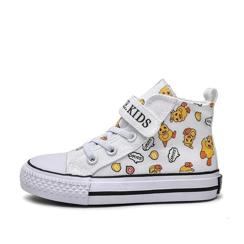 OPOEE2023 Spring Edition Korean Boys and Girls Canvas Shoes Little Yellow Duck Cartoon High Fashion Shoes Breathable 2130W251121