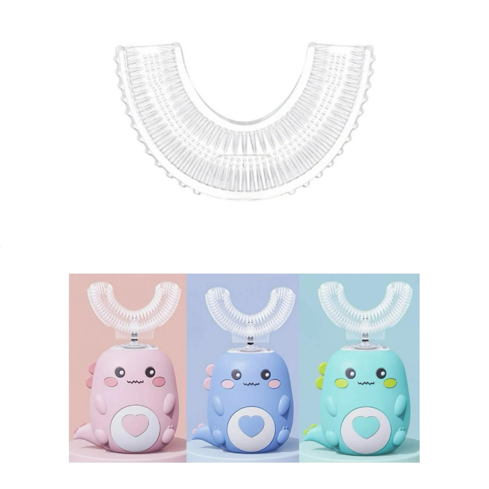 Replacement Toothbrush Heads for Children U-shaped Electric Toothbrush 360 Degrees Kids silicone Toothbrush Accessories Nozzles 251113