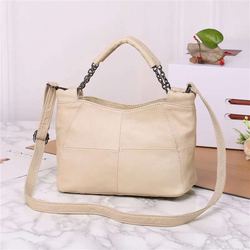Nesitu New Red Grey White Black Yellow Genuine Leather Women S Handbag Girl Lady Shoulder Messenger Bags Female Totes M Bag Bag