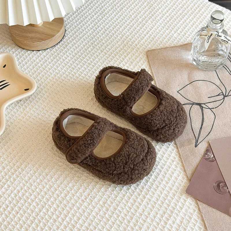 Children Cotton Leather Shoes for Girls 2025 Winter New Fashion Korean Style Soft Bottom Anti-slippery Versatile Princess ShoesW251121