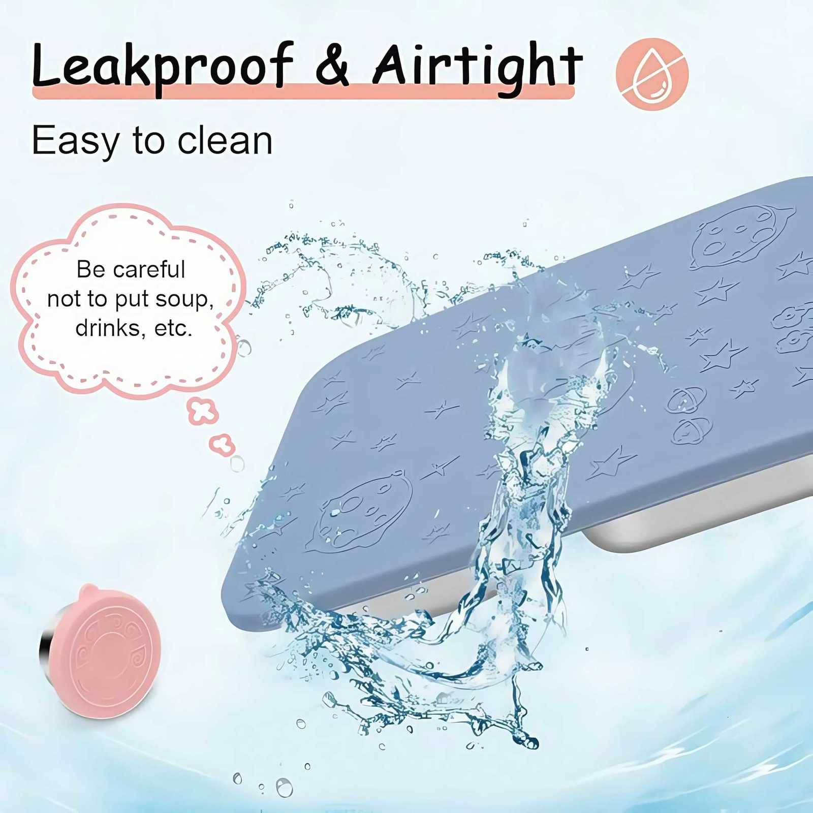 Stainless Steel Kids Lunch Box with 4 Compartments Silicone Lid 65cm for Small Container Ideal for School Meals SnacksM251121