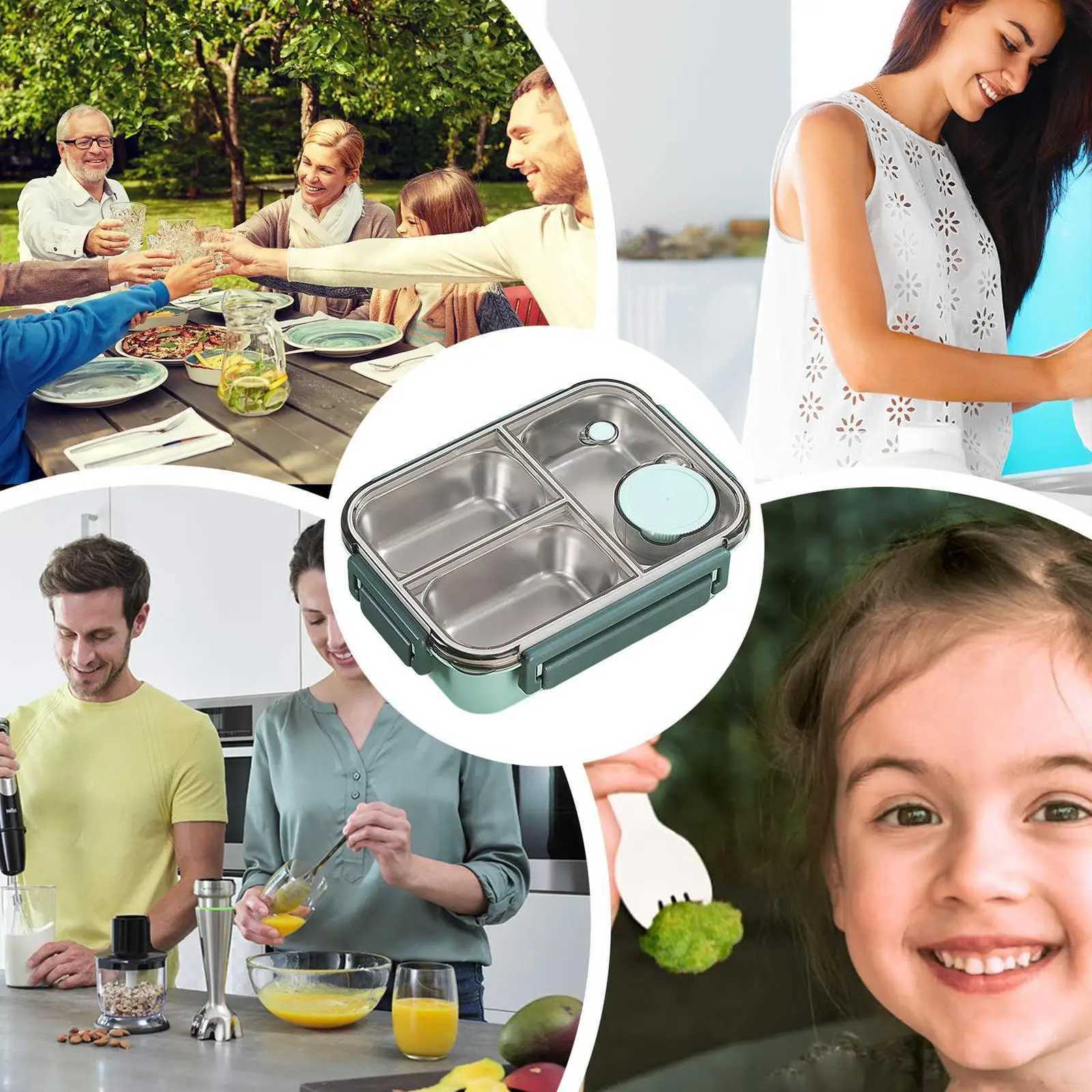 Portable Lunch Containers Large Capacity Lunch Box Stainless Steel Lunch Box Salad Box Lunch Container Food Storage ContainerM251121