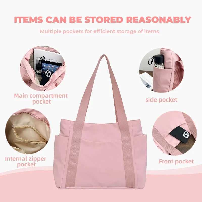 Womens Casual Tote Bag Zipper Closure Multiple Pockets Daily Commuting Bag Womens Shoulder Bag Travel Handbag EtcT251121