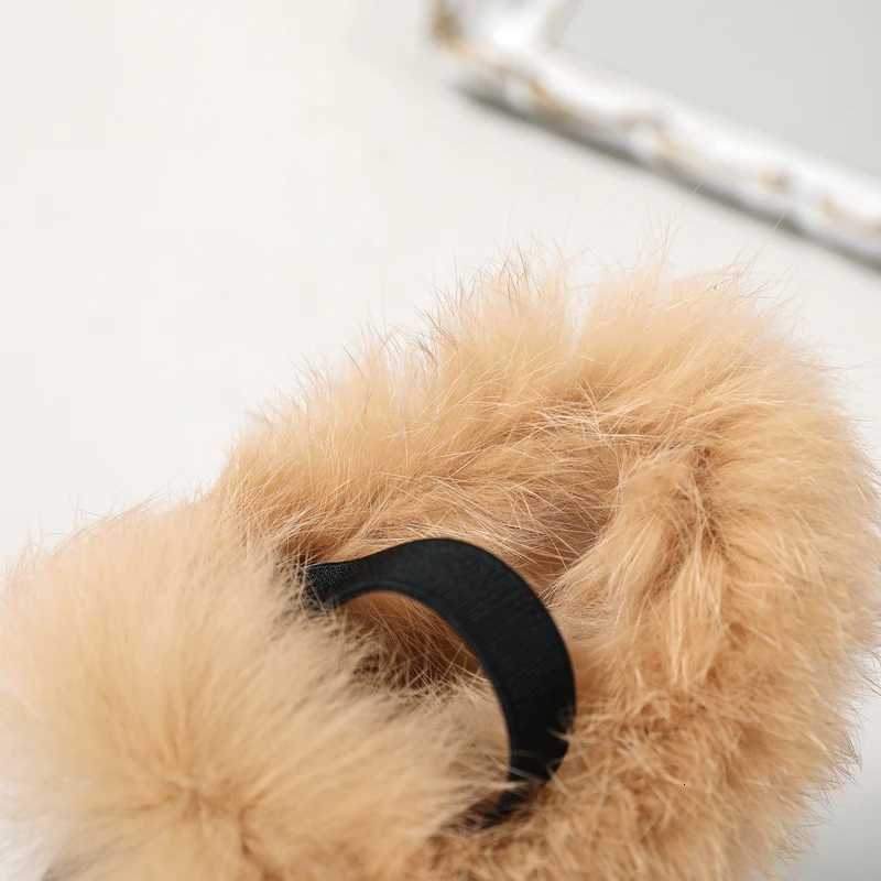 AS 2024 New Kids Fashion Shoes Children Fur Outdoor Slides Baby Girls Slip On Slippers Toddler Boys Brand Flats Princess SlidesW251121