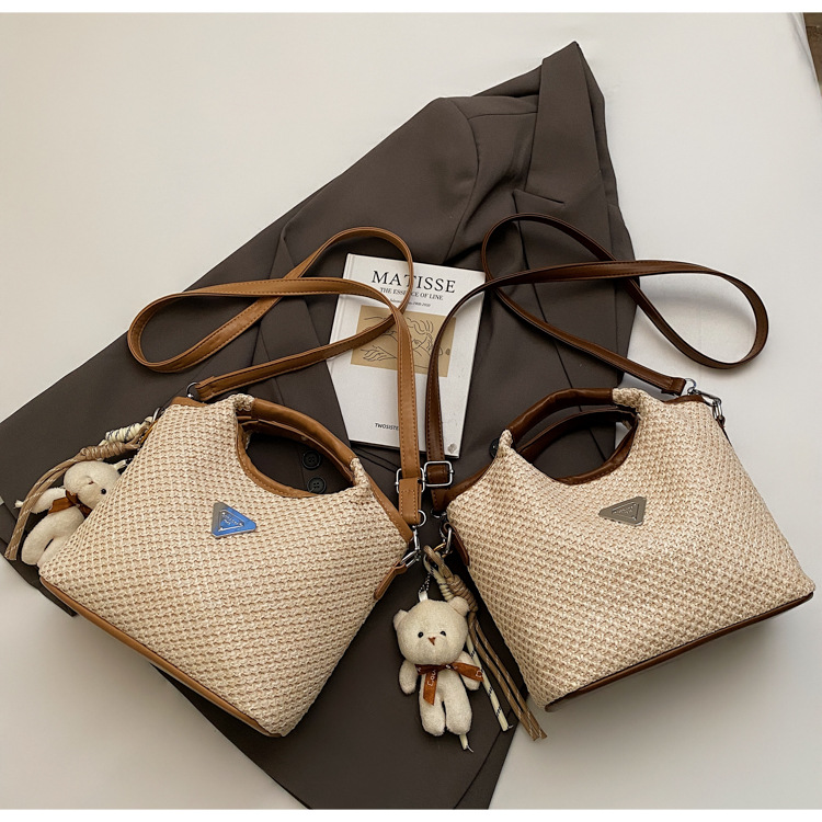free shipping designer shoulder bags Spring New Fashionable Knitting black vintage casual flap pocket for woman