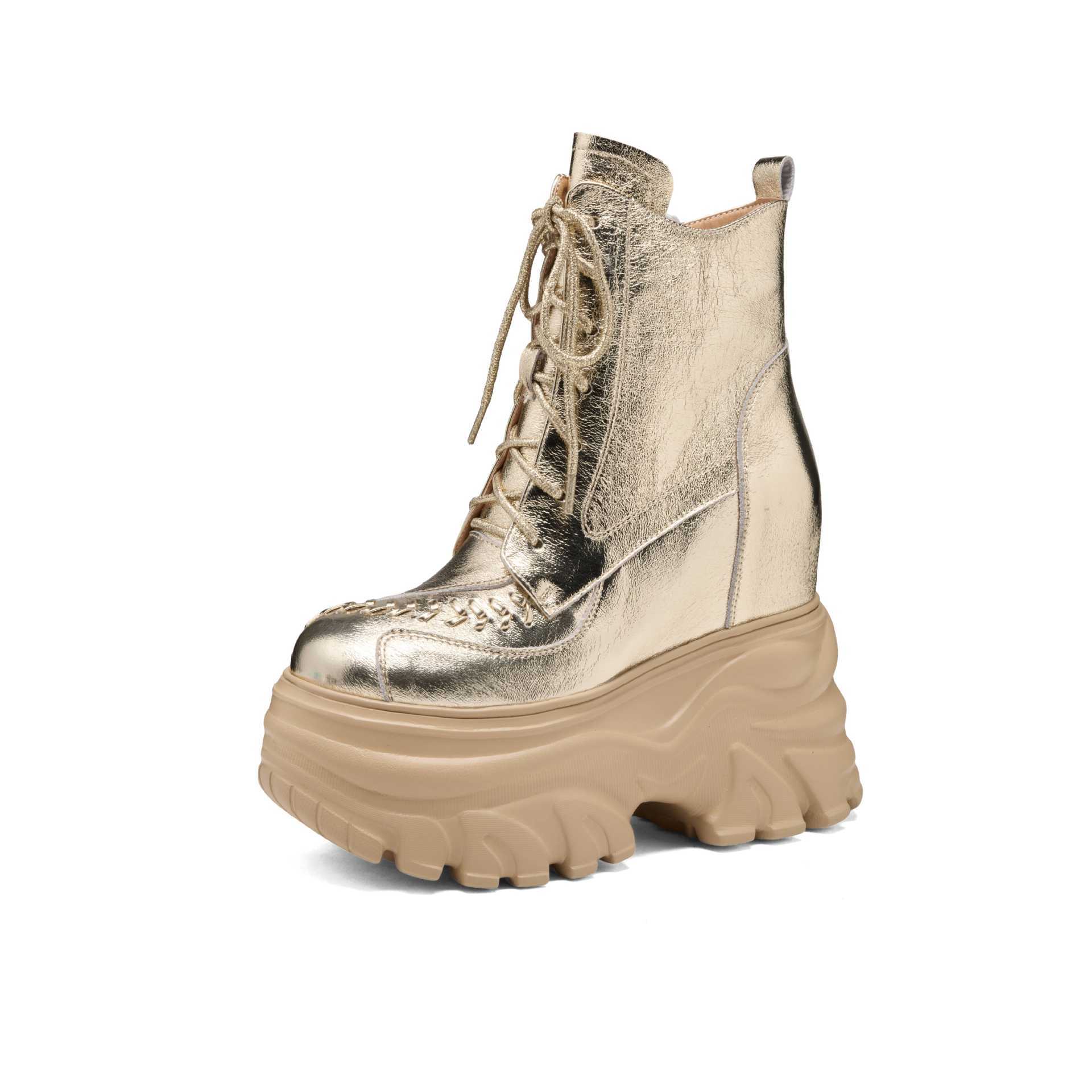 Christmas luxury gift shoes mini thick soled Martin boots niche light luxury fashion women's shoes autumn and winter new styles Western boots des