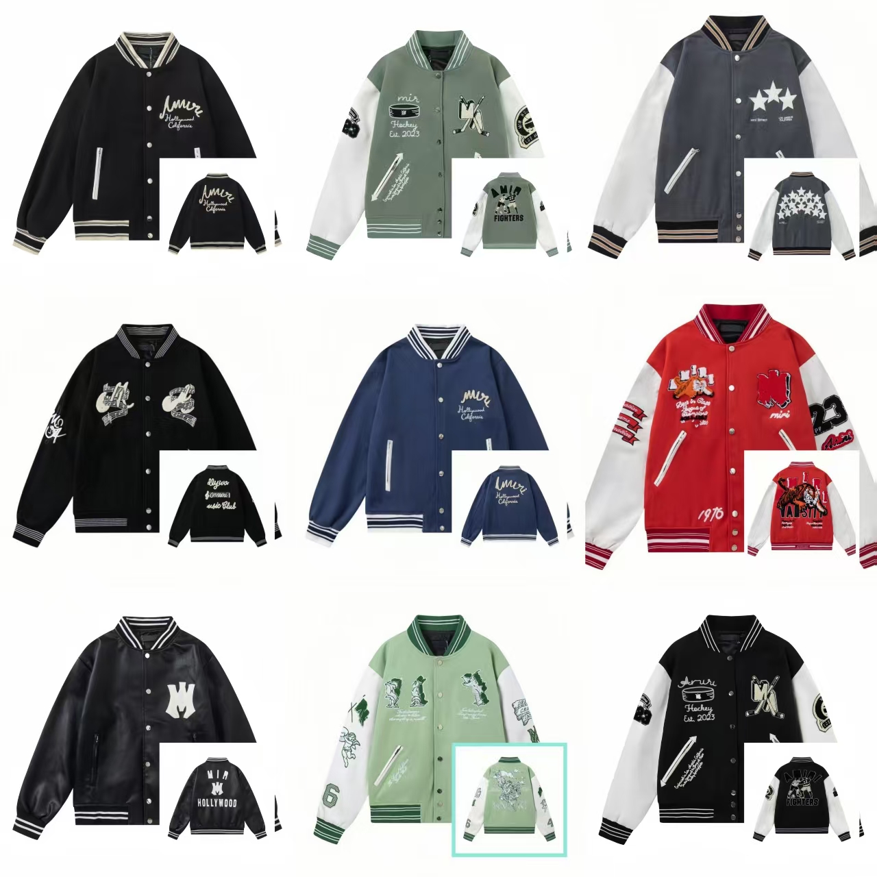 Amirirjacket Designer Men's Jackets Campus Winter High Quality Jackets Baseball Jacket Trend Brand Letters Letters Embroidery Yellow Autumn Winter Outerwear