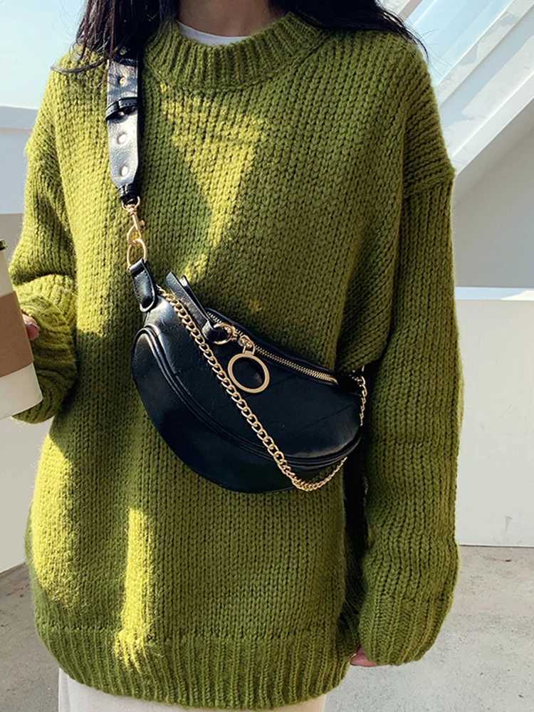 Fashion 2025 Wens Black Waist Bag with Chain Fi Casual Daily Cmuting Crossbody Bag Versatile Small Bag for All Seass Y251121