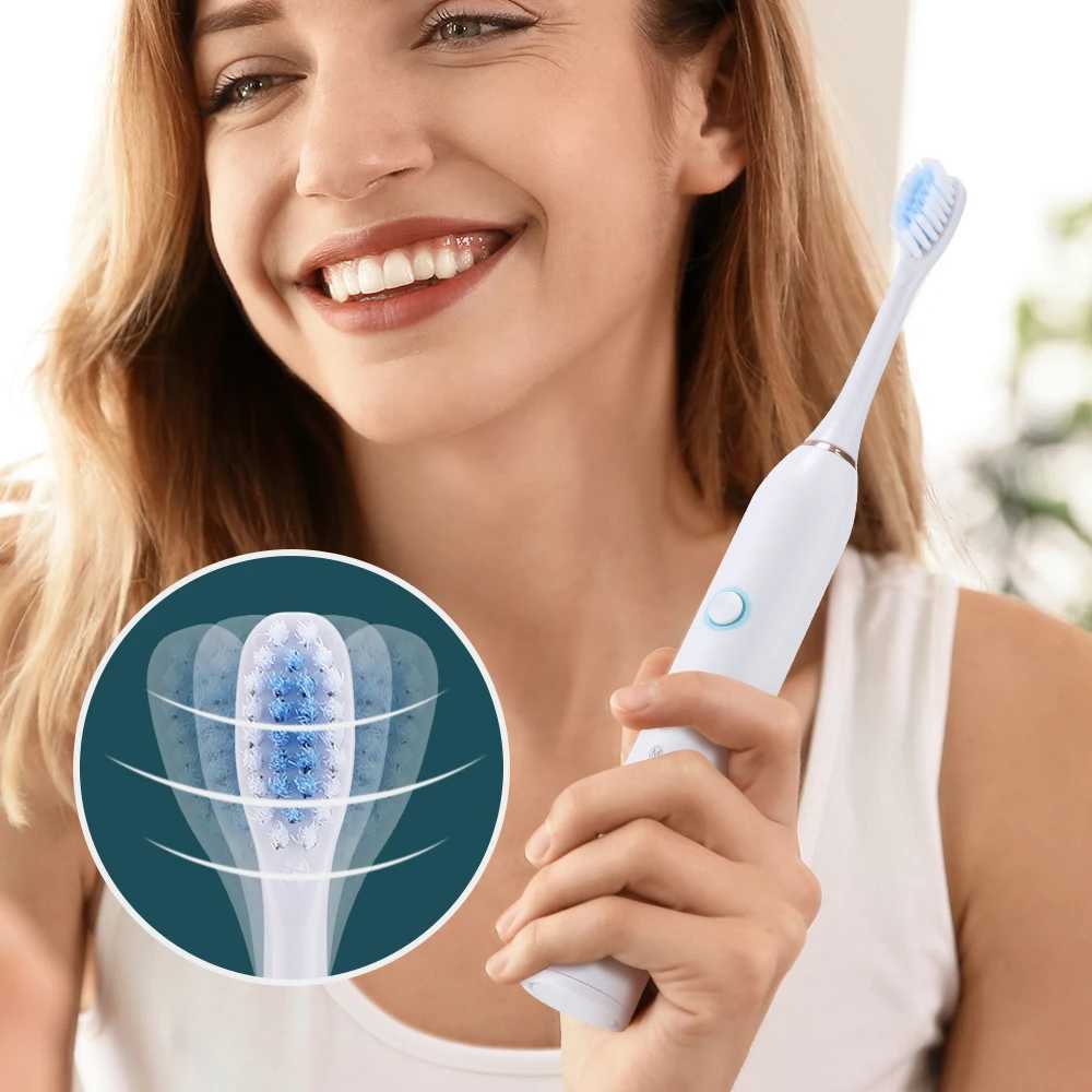 Electric Toothbrush 4 Brush Head Dental Tooth Vibration Whitening Cleaner Efficient Cleaning Oral Care IPX67 45 days Use time C251121