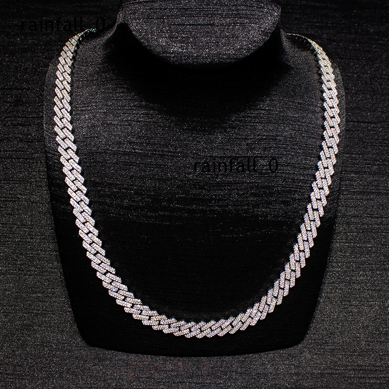 Hiphop Jewelry Pass Diamond Tester Iced Out 8mm 10mm 12mm 925 Sterling Silver Moissanite Cuban Link Chain