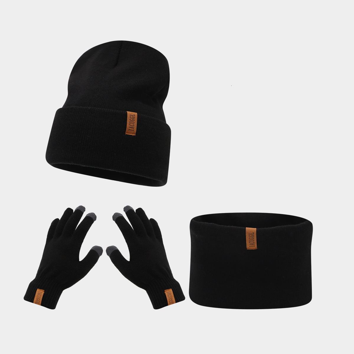 New Hat Scarf designers Gloves Three-Piece Set for Men and Women Retro Letter Leather Label Knitted Warm Set free shipping