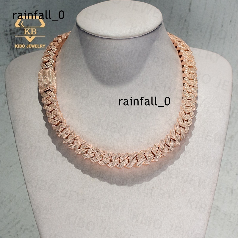 Iced Out Custom Cuban Link Chain Sterling Silver 925 Moissanite Diamond Cuban Chain Custom Moissanite Cuban Necklace Chain