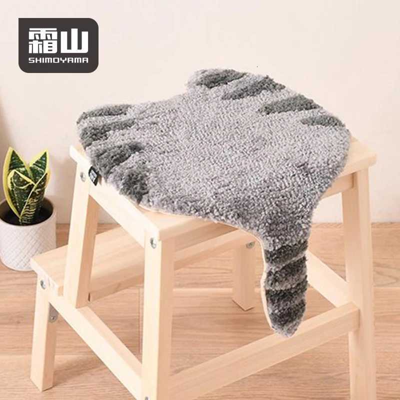 SHIMOYAMA Seat Cover Fluffy Square seat Cushion Cute Cat Design Soft Wool Seat Cushion for Chairs Stools Chair Pad Round C251121