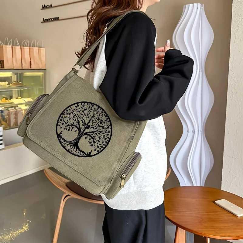 Large Capacity Shoulder Bag Elegant Tree Of Life Retro Tote Crossbody Shoulder Bag Messenger Bag Tutorial Bag Daily ShoppingT251121