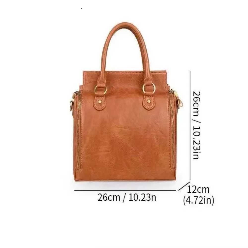 Fashion Large Capacity Crossbody Bag Stationery Storage Multifunctional Shoulder Bag PU Leather Tote Bag WomenT251121