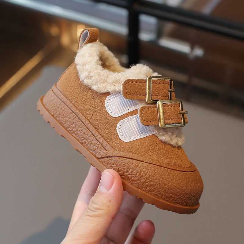 Childrens Padded Shoes 0-6 Years Old Khaki Thickened Warm Boys Girls Walking Shoes Beige Soft Non-slip Kids Baby Cotton BootsW251121