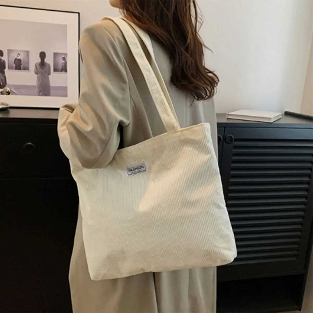 Popular fashion Korean corduroy solid color handbag foreign style single shoulder underarm bag Tote bag female a packT251121