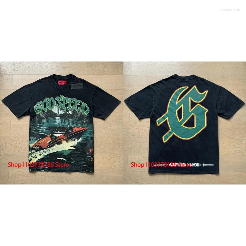 Men's T Shirts 25 T-shirt European American Trendy Streetwear Car Letter Logo Print Unisex Short Sleeve Top Tee