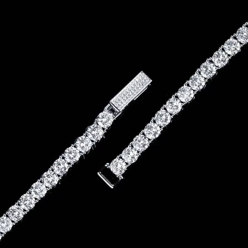 925 Sterling Silver Fashion Tennis Bracelets VVS1 Pass Diamond Test Hip Hop Jewelry Wholesale 4mm Tennis Moissanite Bracelet