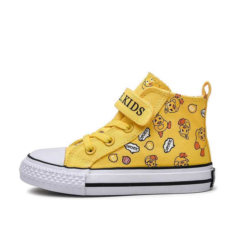 OPOEE2023 Spring Edition Korean Boys and Girls Canvas Shoes Little Yellow Duck Cartoon High Fashion Shoes Breathable 2130W251121